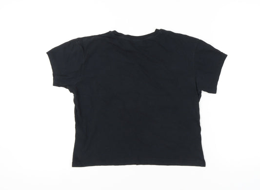 Tommy Jeans Women's Black Cotton T-Shirt XS