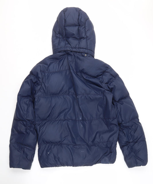 Tommy Jeans Men’s Blue Puffer Jacket S, Hooded Casual