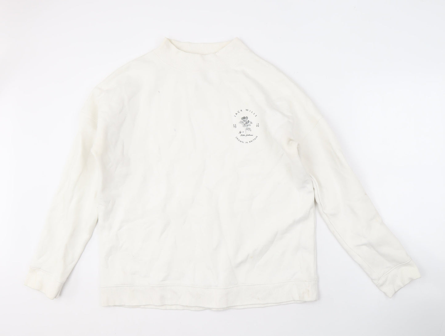 Jack Wills Women's White Pullover Sweatshirt Size 16