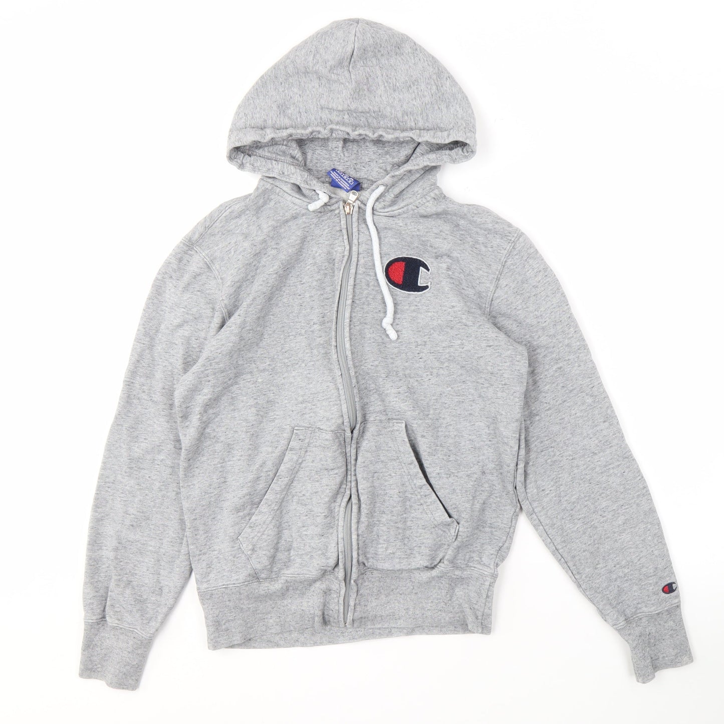 Champion Men's Grey Full Zip Hoodie Size S