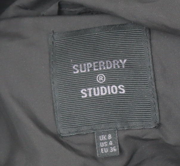 Superdry Women's Black Puffer Jacket Size 8 Casual