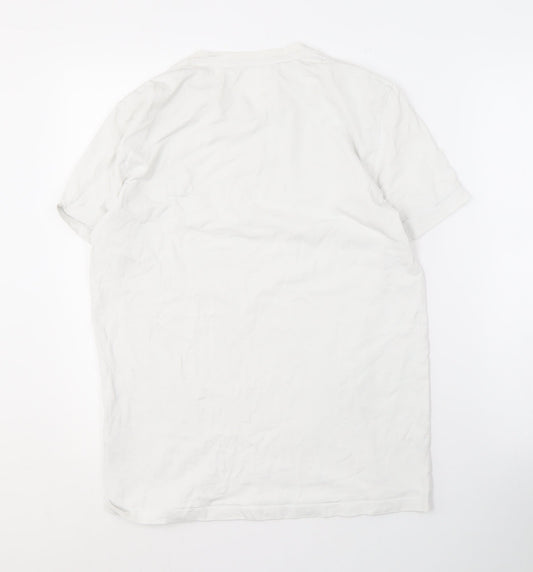 AllSaints Men's White Crew Neck T-Shirt, Size S
