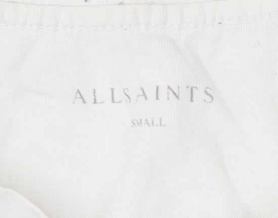 AllSaints Men's White Crew Neck T-Shirt, Size S