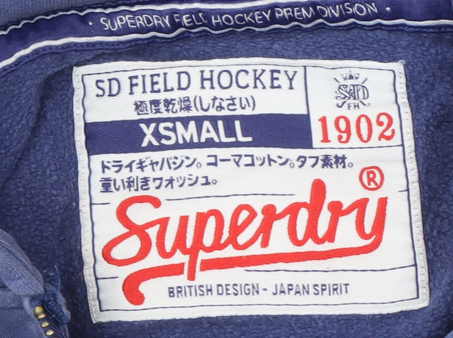 Superdry Men's Blue XS Full Zip Hoodie with Logo