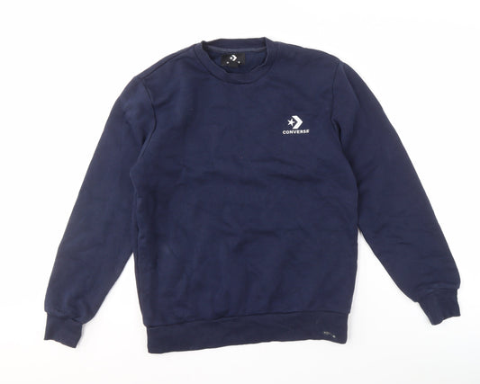 Mens UK XS Regular Converse Blue Pullover Sweatshirt
