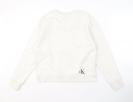 Calvin Klein Men's White Pullover Sweatshirt M