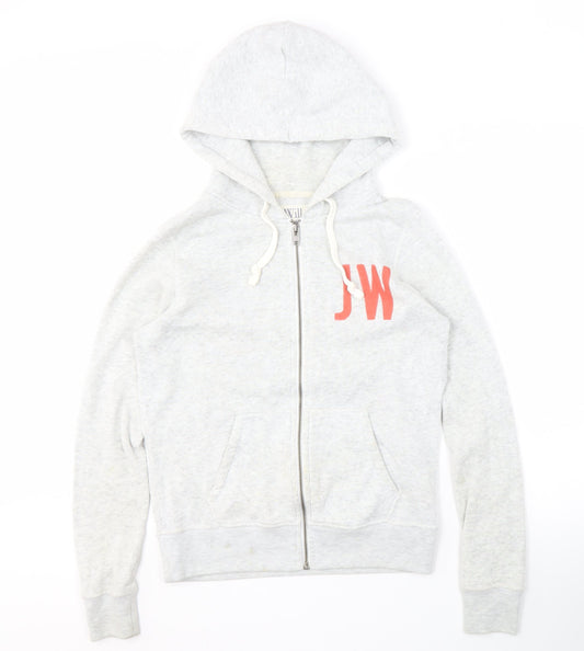 Womens UK 10 Regular Jack Wills Grey Full Zip Hoodie