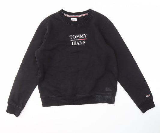 Tommy Jeans Men's Black Logo Sweatshirt, Size S, Pullover