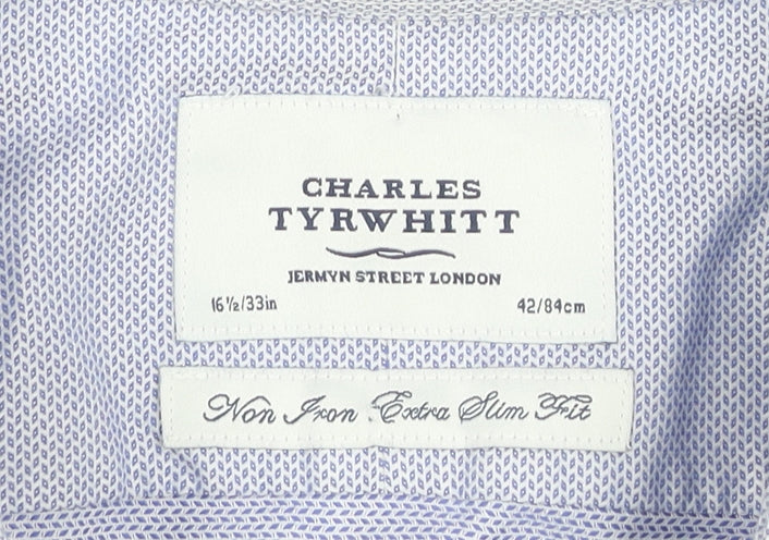 Charles Tyrwhitt Men's Blue Extra-Slim Fit Dress Shirt