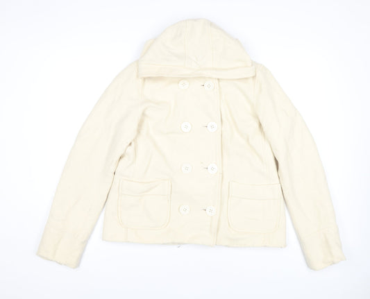 Polo Jeans Women's Ivory Wool Pea Coat XL