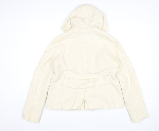 Polo Jeans Women's Ivory Wool Pea Coat XL