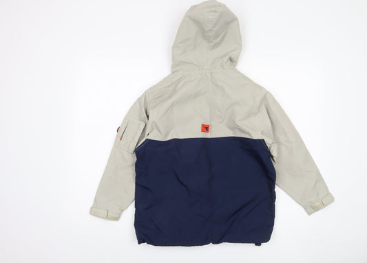 Diadora Boys Beige Blue Anorak Jacket 8-9 Years Hooded