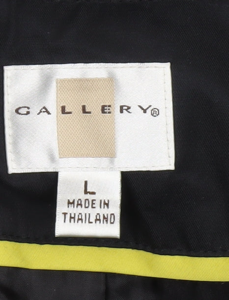 Brand and care label for Gallery Women's Black Cotton Blend Mid Coat L