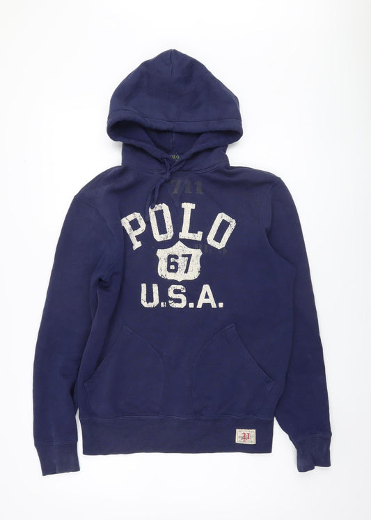 Ralph Lauren Men's Blue S Hoodie, Graphic Print