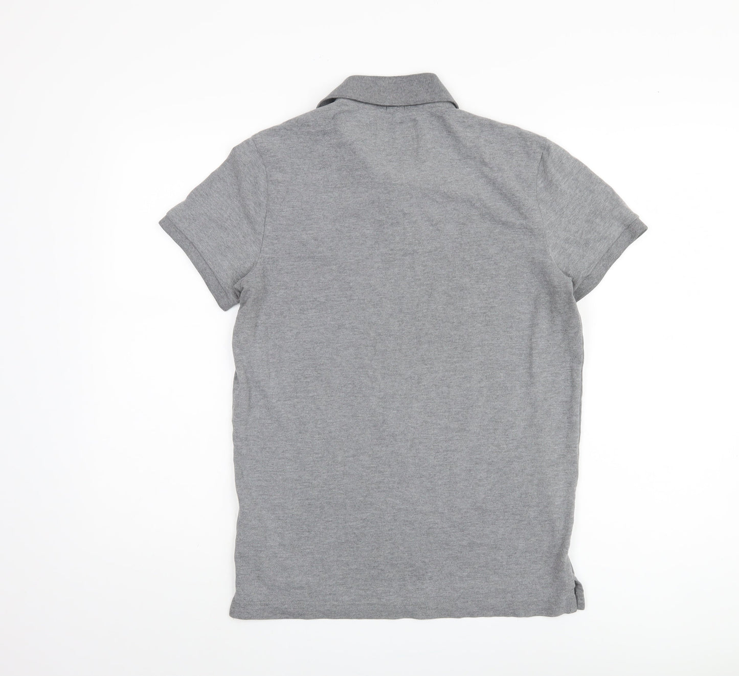 Hollister Men's Grey Polo Shirt S Short Sleeve