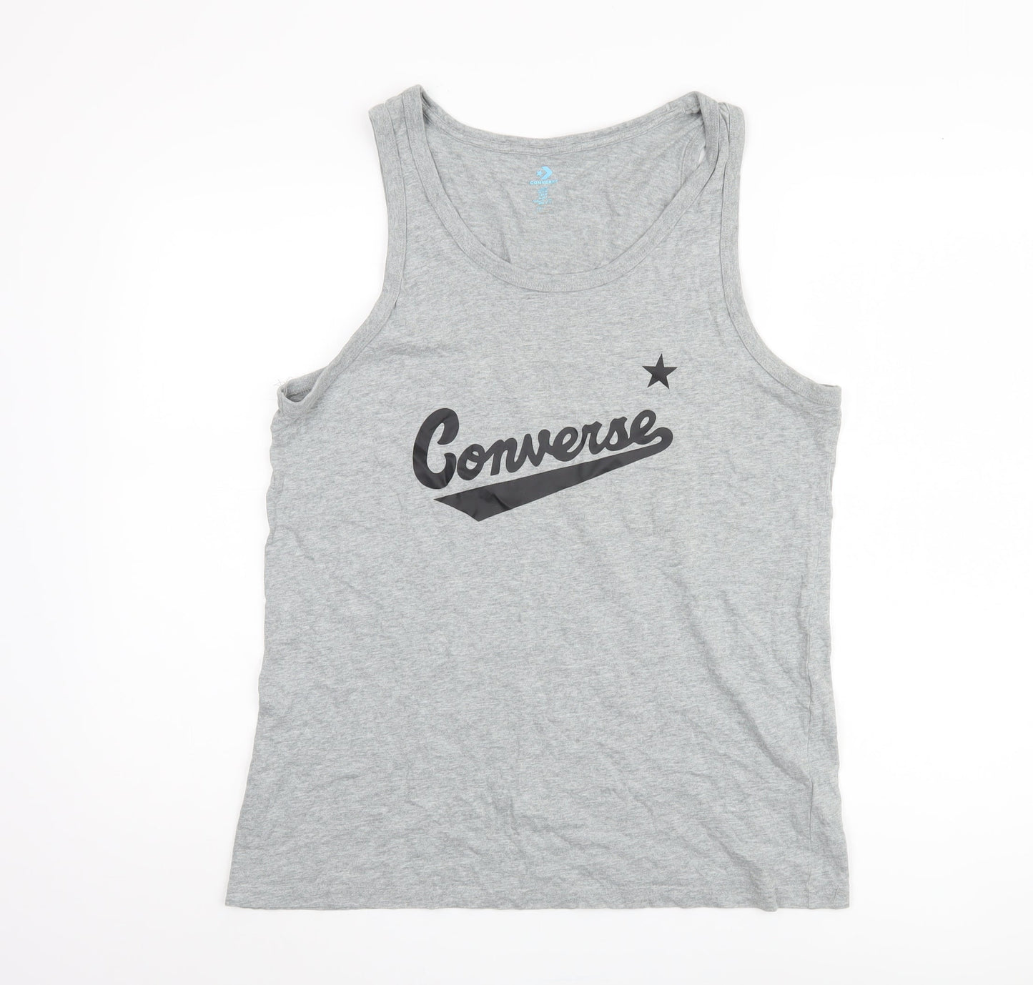 Converse Men's Grey Sleeveless Cotton T-Shirt M