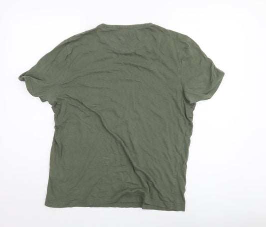 FARAH Men's Green Cotton Crew Neck T-Shirt M