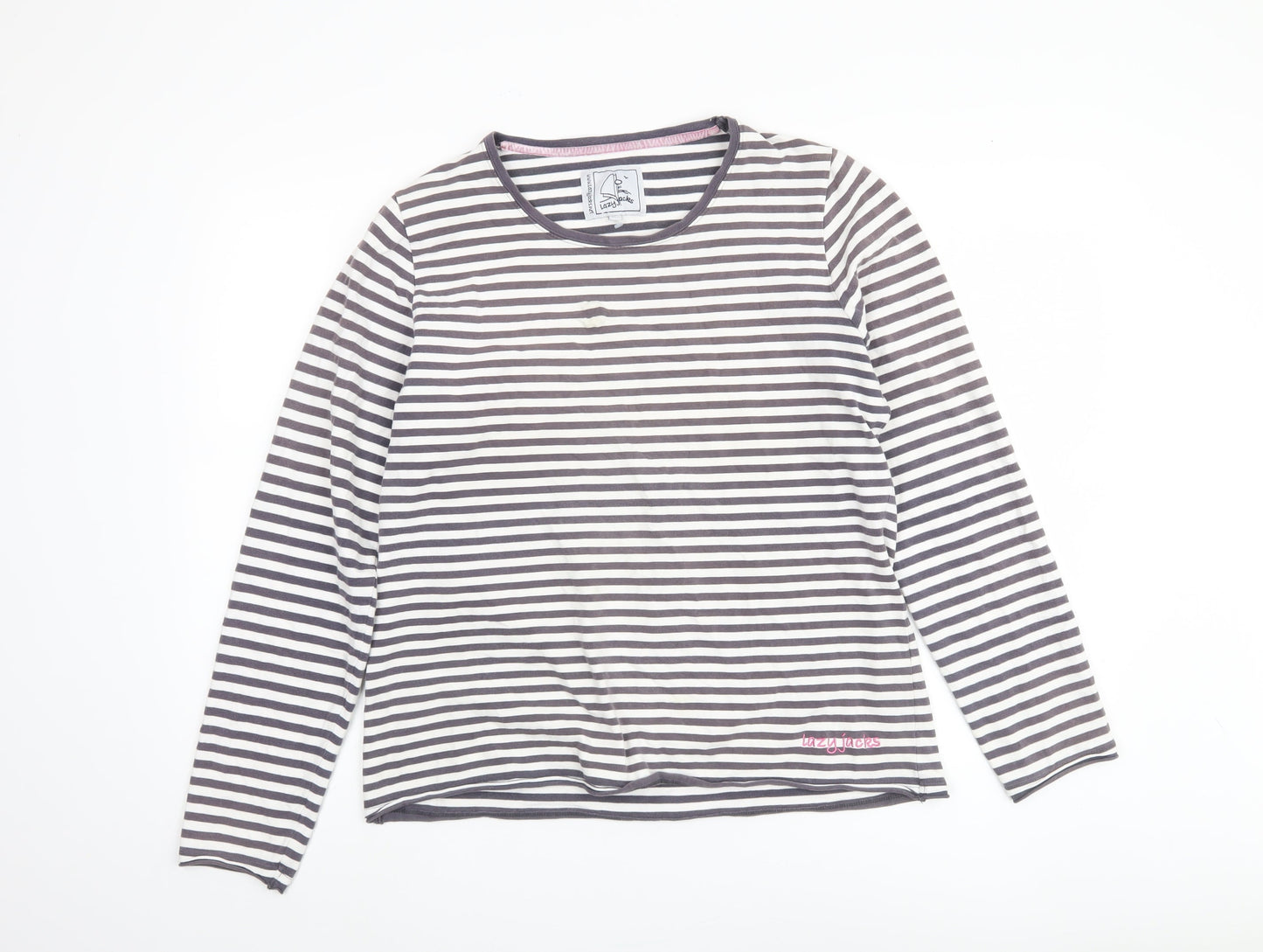 Lazy Jacks Women's Multicoloured Striped T-Shirt