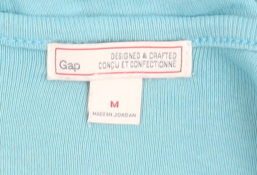 Gap Women's Blue 3/4 Sleeve Scoop Neck T-Shirt Medium