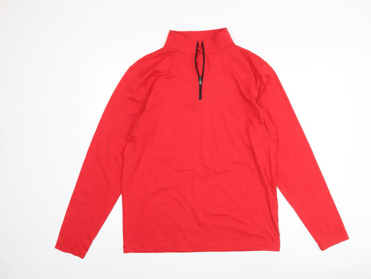 Calvin Klein Men’s Red Logo Golf Pullover L