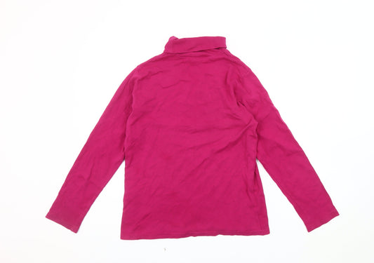 EWM Women's Pink High Neck Long Sleeve Top M