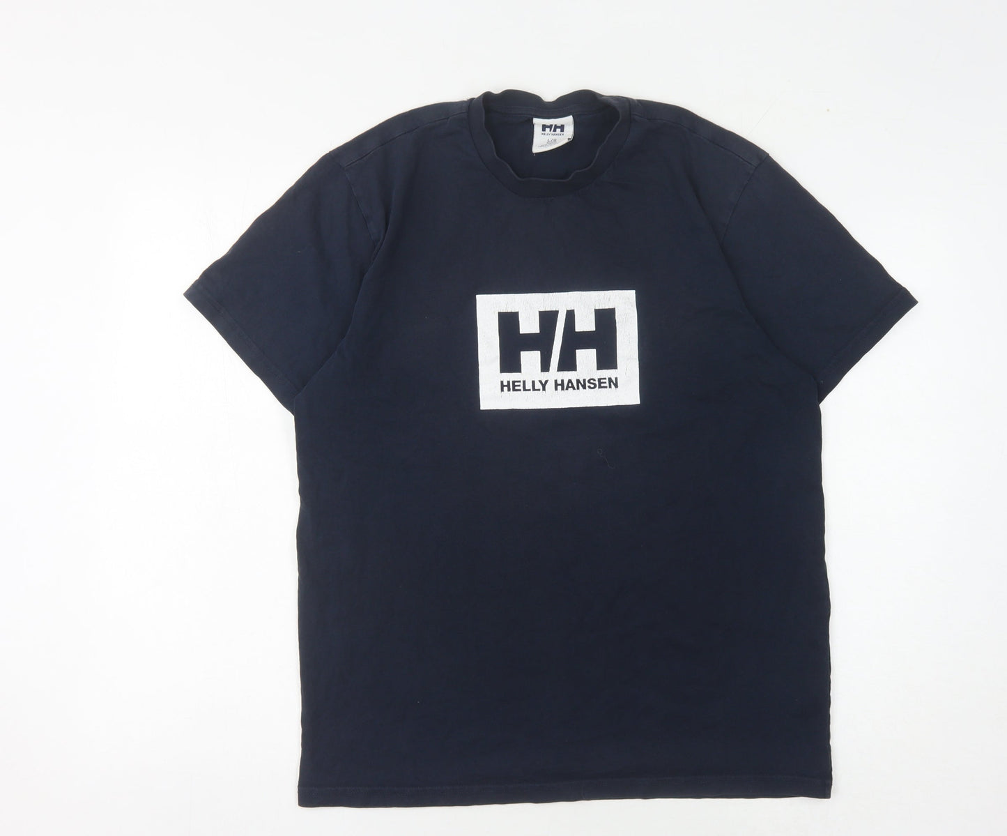Helly Hansen Men's Blue Logo T-Shirt, L, Cotton