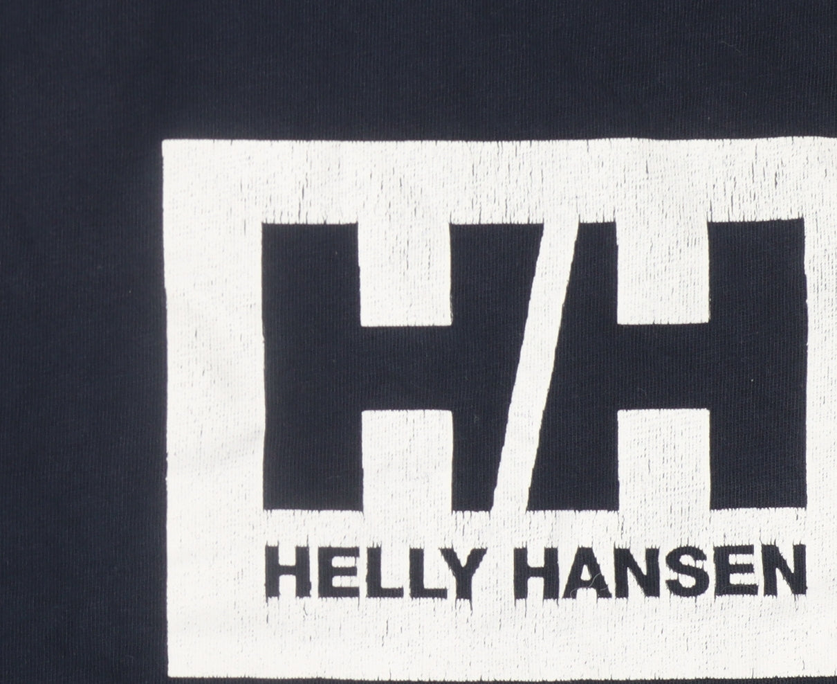 Helly Hansen Men's Blue Logo T-Shirt, L, Cotton
