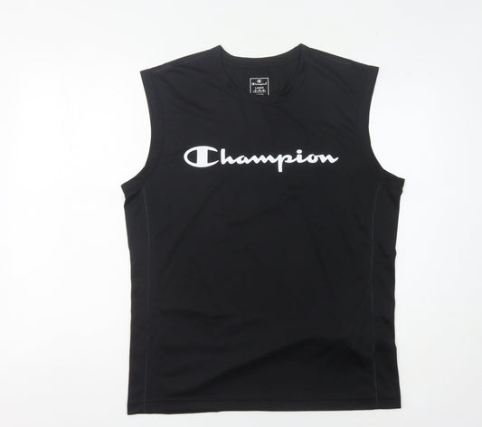 Champion Men's Black Tank Top, L, Basic Activewear
