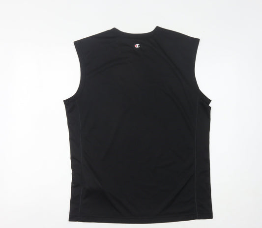 Champion Men's Black Tank Top, L, Basic Activewear