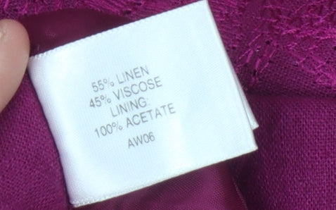 CC Women's Purple Skirt Size 14 Linen Blend