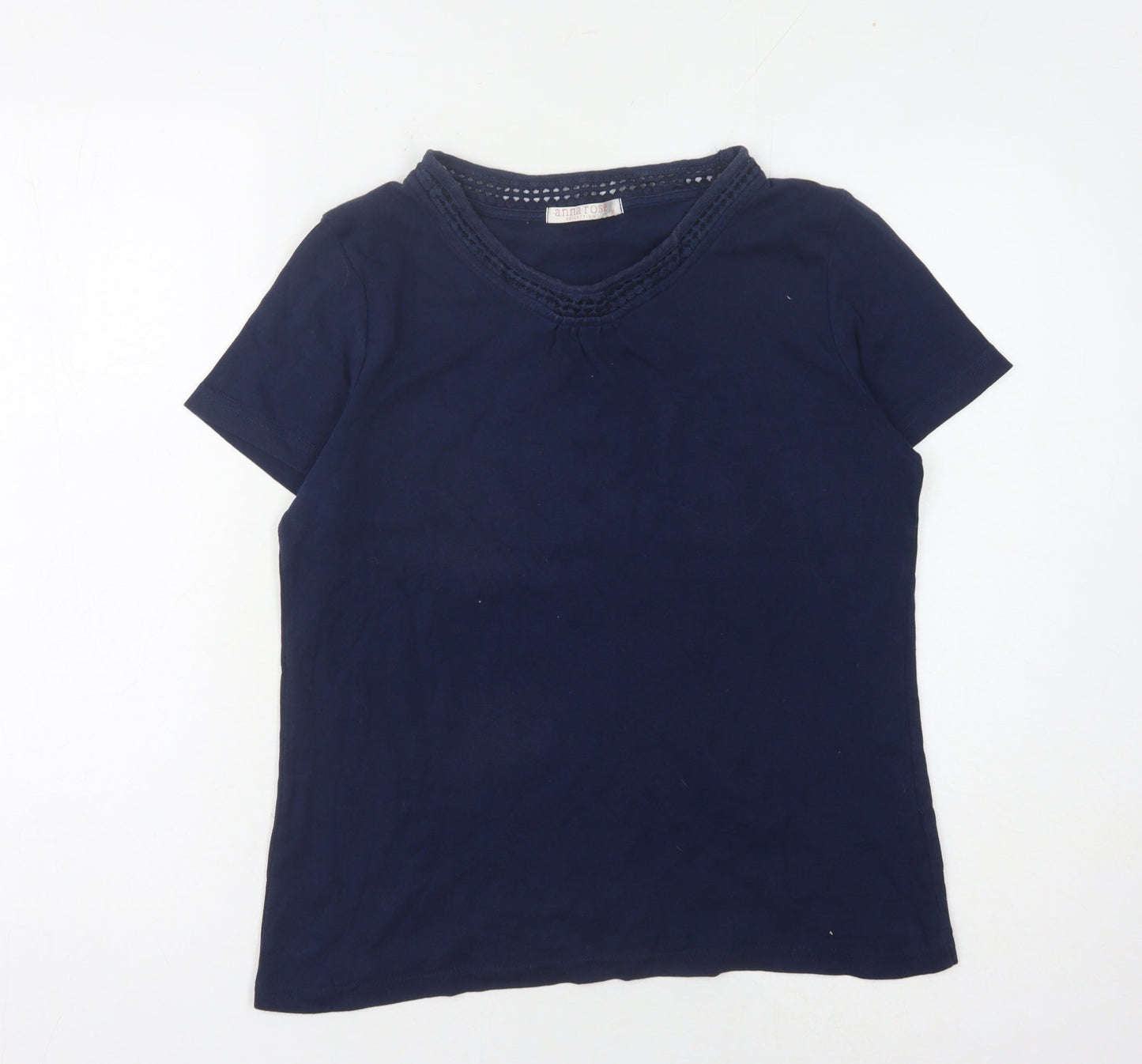 Anna Rose Women's Blue Short Sleeve Basic T-Shirt - M