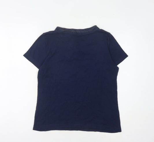 Anna Rose Women's Blue Short Sleeve Basic T-Shirt - M