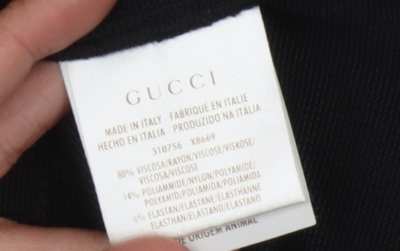 Gucci Women's Black Sheath Dress L Formal V-Neck