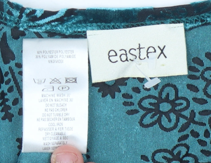 Eastex Women's Blue Floral Velvet Blouse Size 20