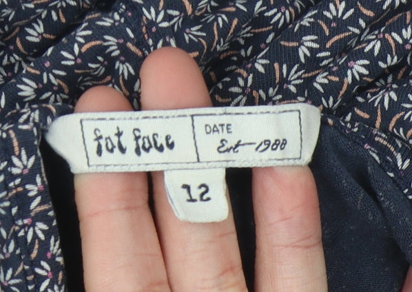 Fat Face Women's Blue Floral Blouse Size 12