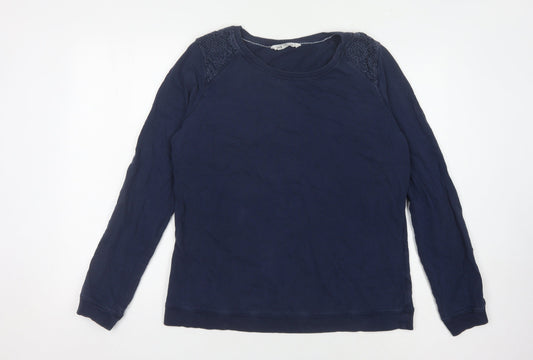 Womens UK 14 Regular Fat Face Blue Pullover Sweatshirt