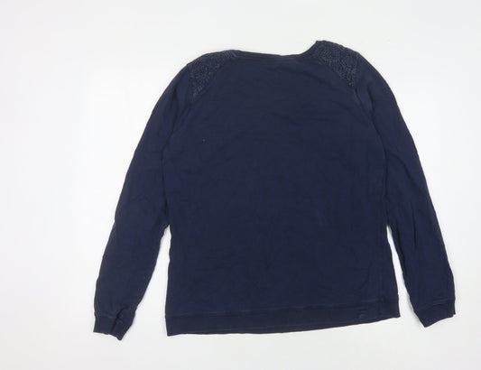 Fat Face Women's Blue Cotton Pullover Sweatshirt Size 14