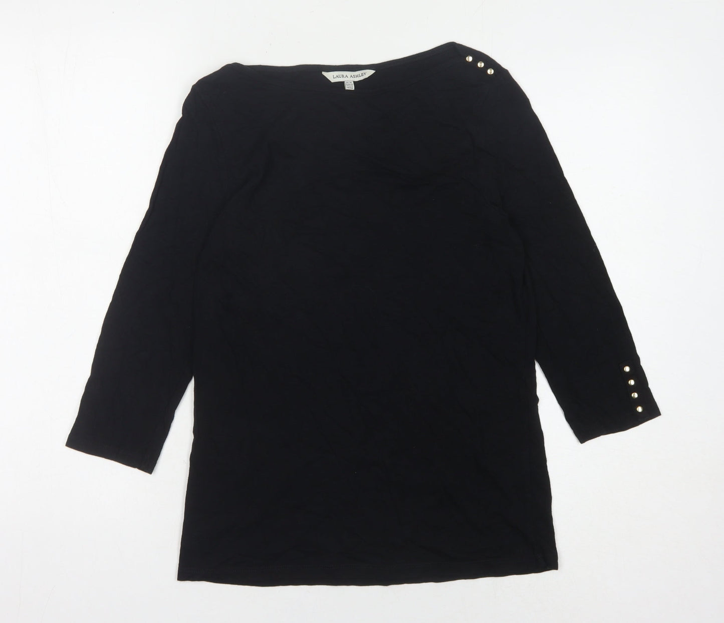Laura Ashley Women's Black Boat Neck Blouse Size 12