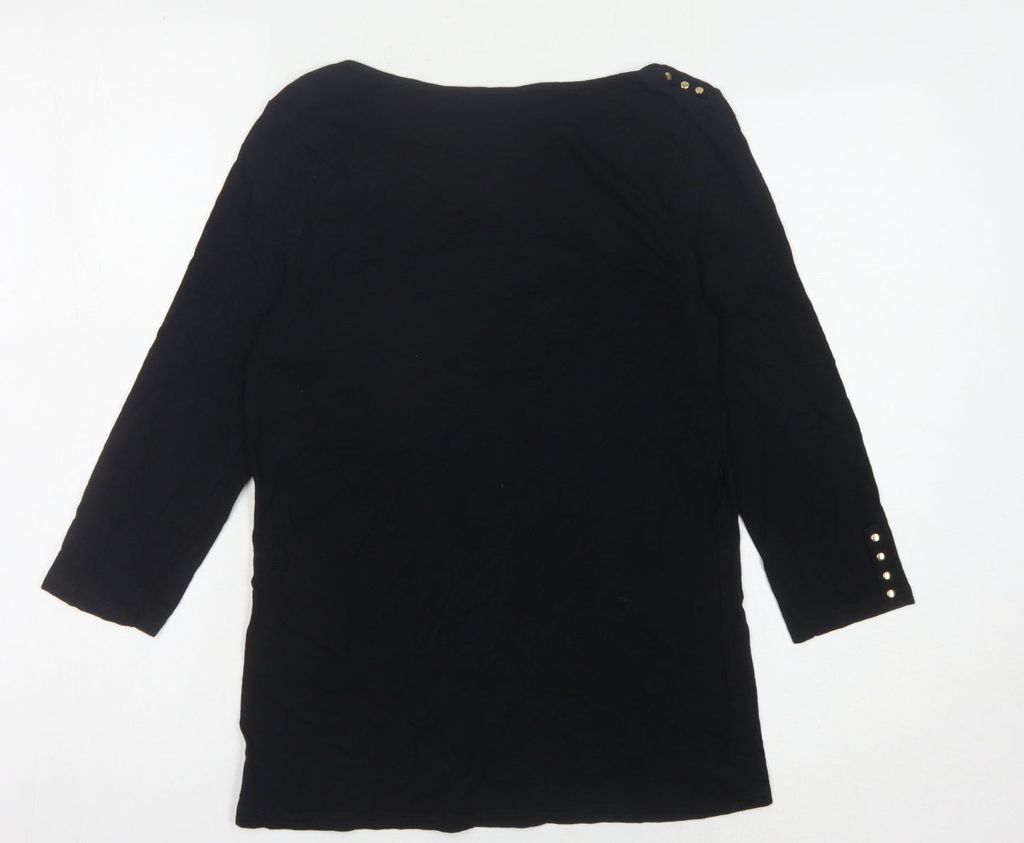 Laura Ashley Women's Black Boat Neck Blouse Size 12
