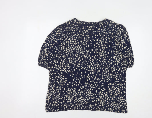 Womens UK Size 16 Joules Blue Bamboo Blend Blouse