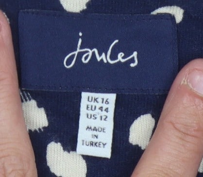 Joules Women's Blue Animal Print Puff Sleeve Top