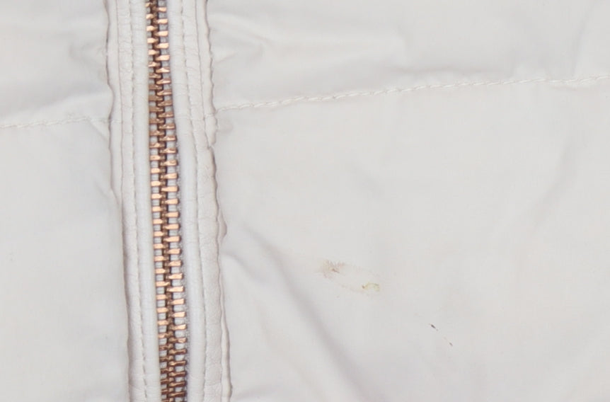 Additional view of L.O.G.G. girls’ beige puffer jacket with fur hood, size 11, years