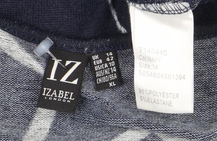 Close-up detail of Izabel London Women's Blue Star Dolman Sleeve Top XL