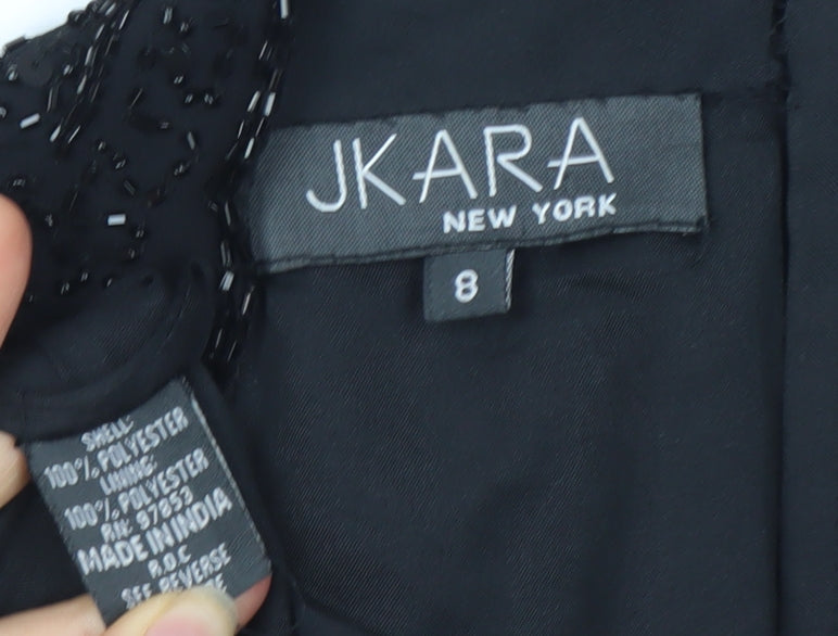 JKara Women's Black Beaded Formal Dress Size 8