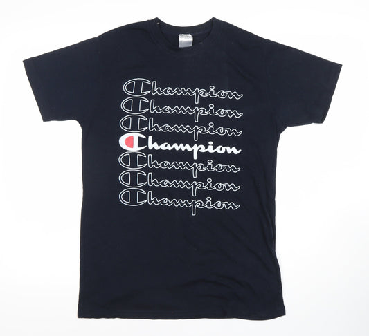 Champion Men's Black Medium Logo T-Shirt