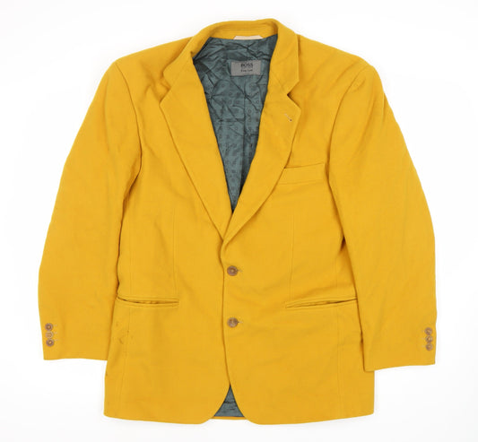 Hugo Boss Men's Yellow Wool Cashmere Blazer Jacket UK 36