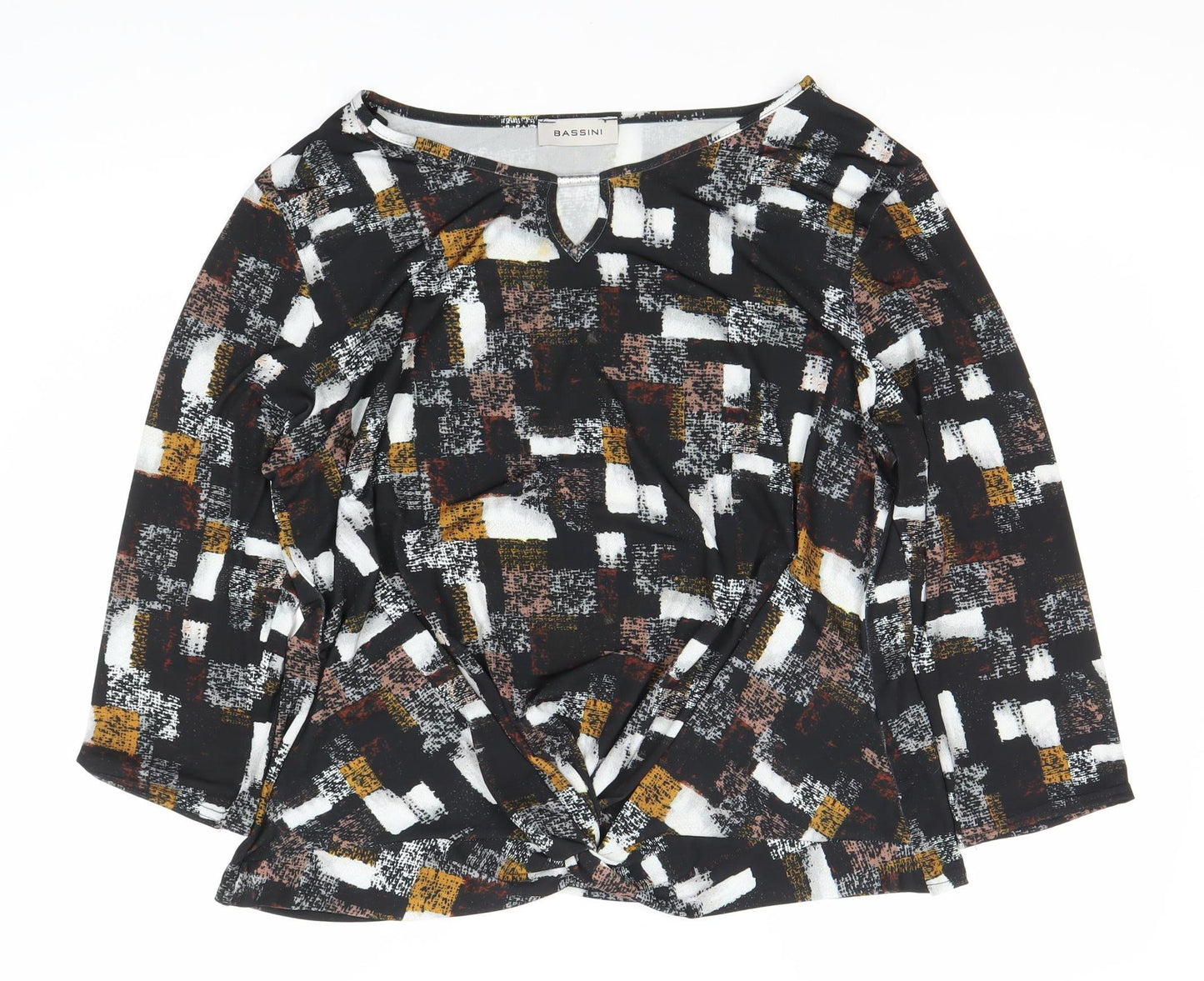 Bassini Women's Geometric Top 3/4 Sleeve Multicoloured Size 20