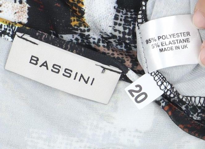 Bassini Women's Geometric Top 3/4 Sleeve Multicoloured Size 20