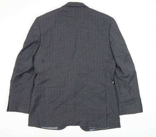 Limehaus Men's Grey Striped Suit Jacket - 42