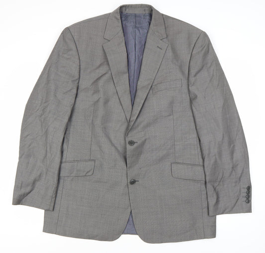 Daniel Hechter Men's Grey Wool Blazer Jacket 44R
